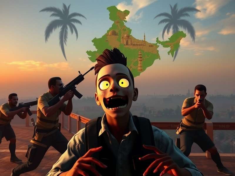 Vadodara Zombie Battle Royale gameplay screenshot showing zombie combat